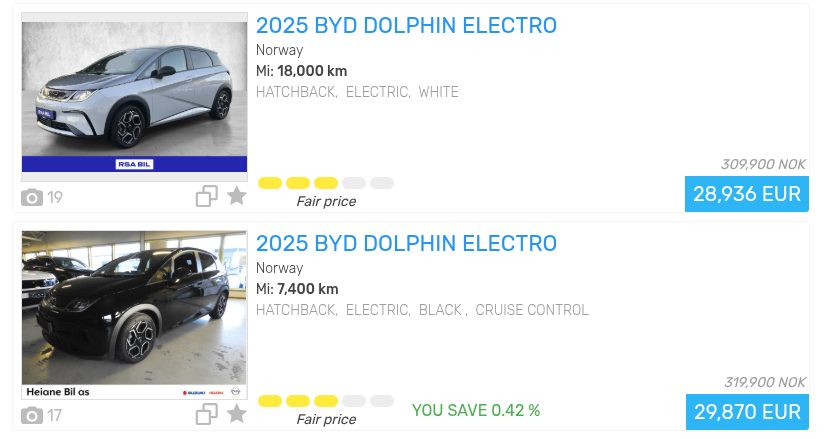 Brukte BYD Dolphin til salgs