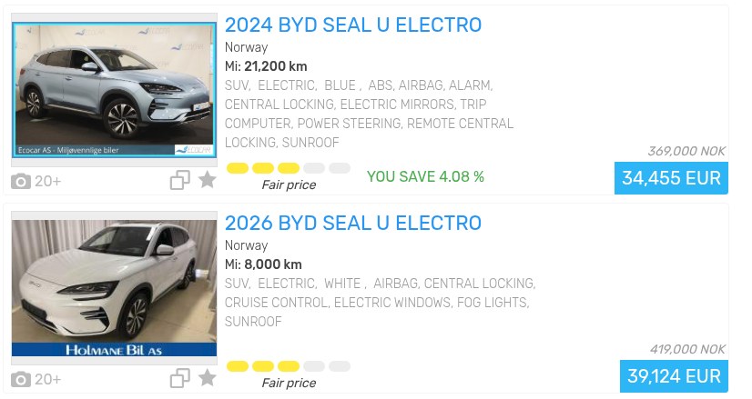Brukt BYD Seal U