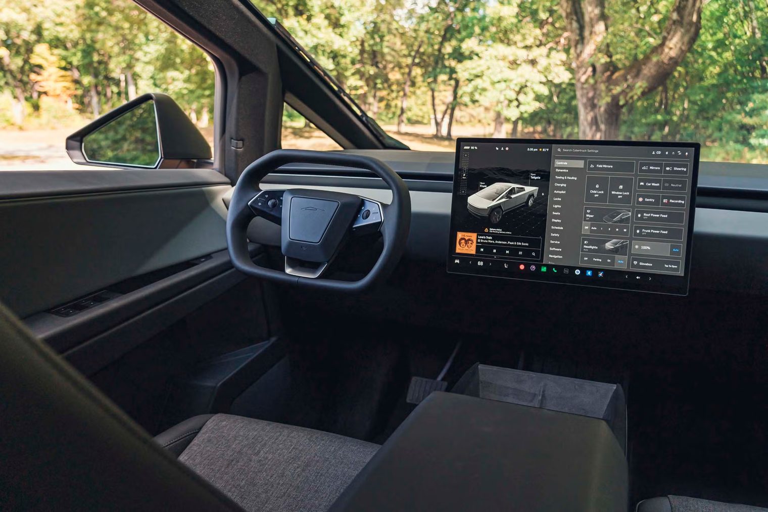 Interiør i Tesla Cybertruck