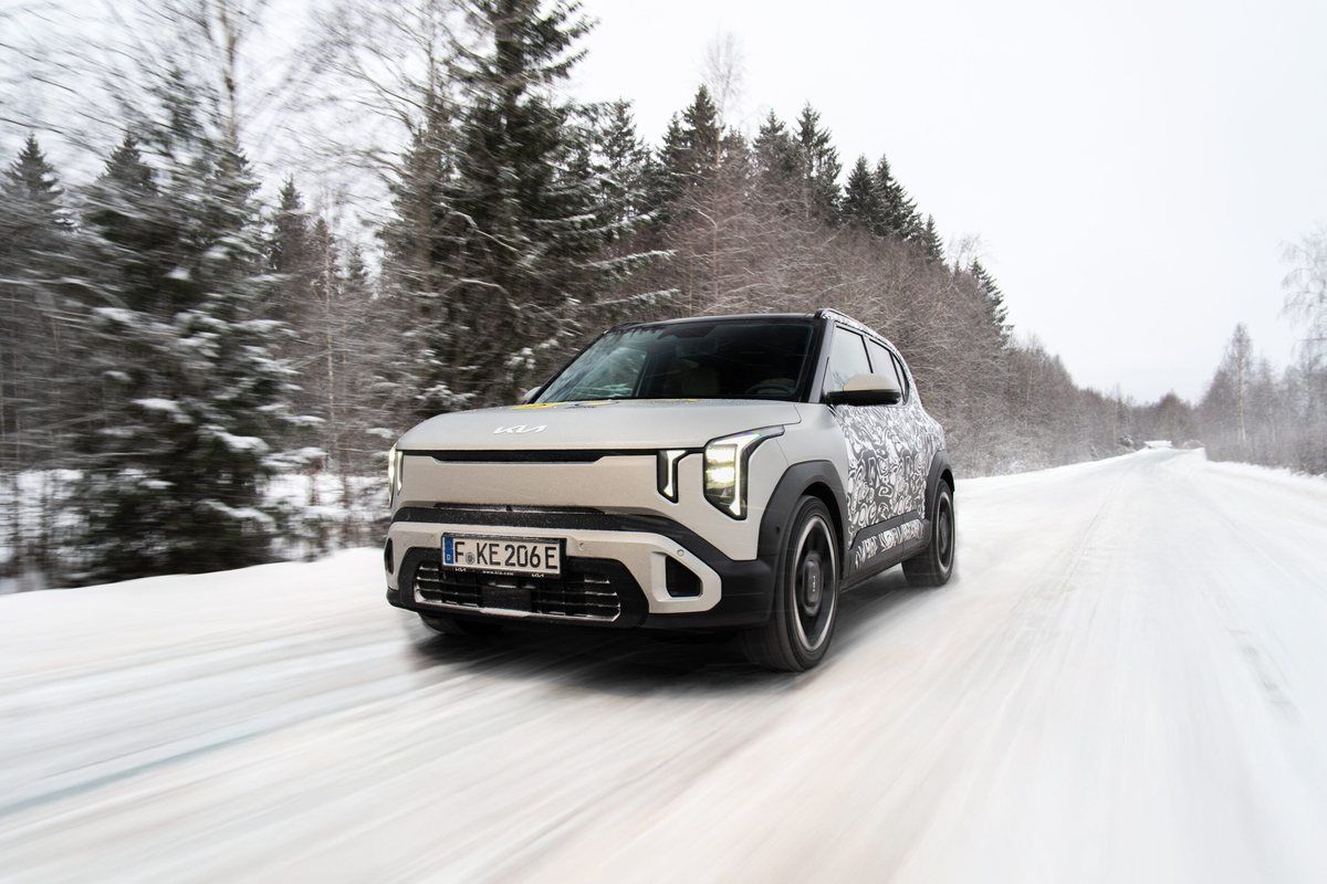 Kia EV2 på vinterføre