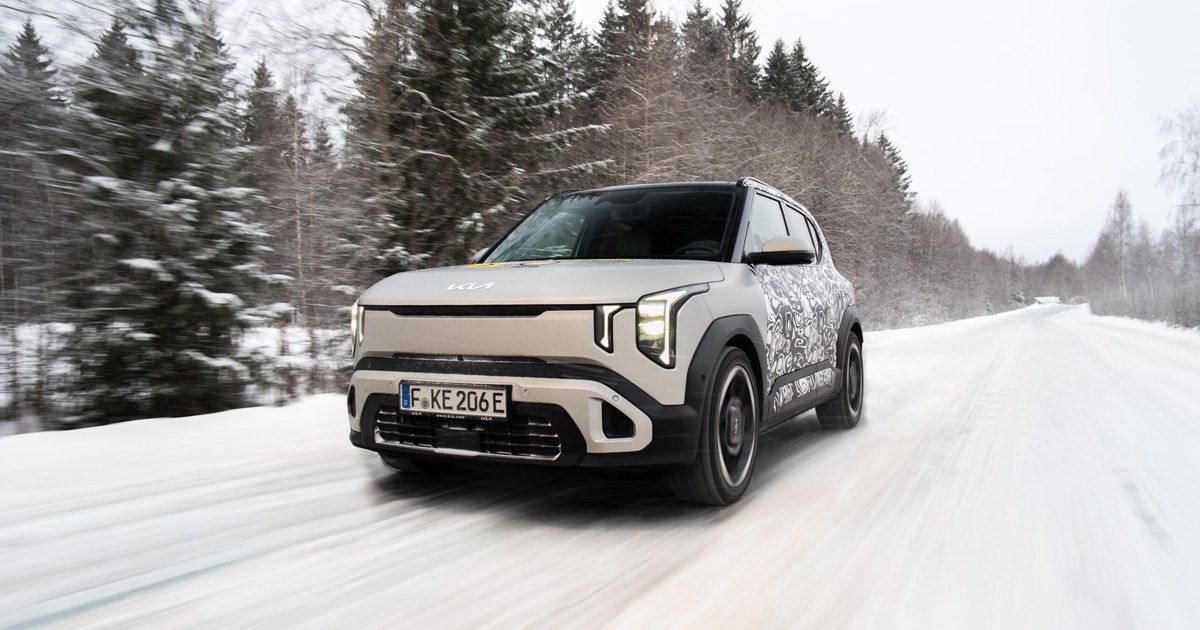 Kia EV2 på vinterføre
