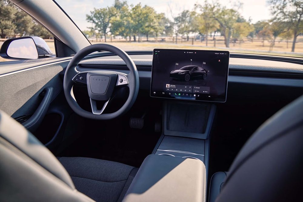 Interiør i Tesla Model 3 Highland