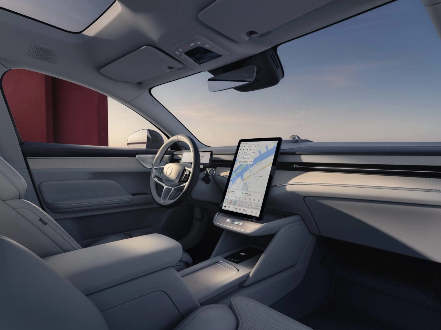 Førerplass og skjerm i Volvo ES90